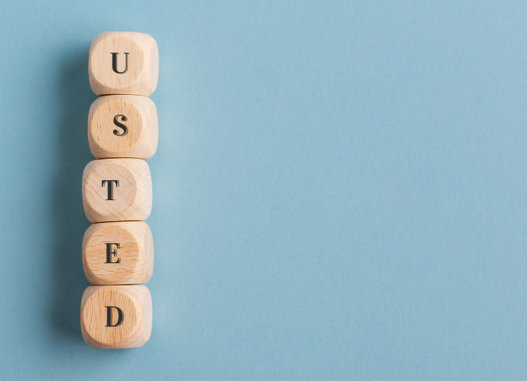 Wooden blocks with usted written on them