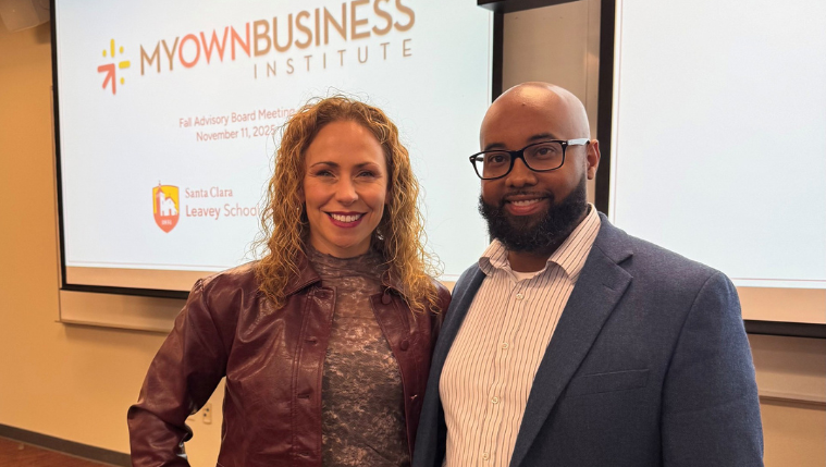 Photo of Trish Kalbas-Schmidt and Terence Norwood at MOBI Advisory Board Meeting