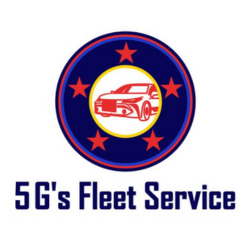 Circular logo with car surrounded by 5 stars