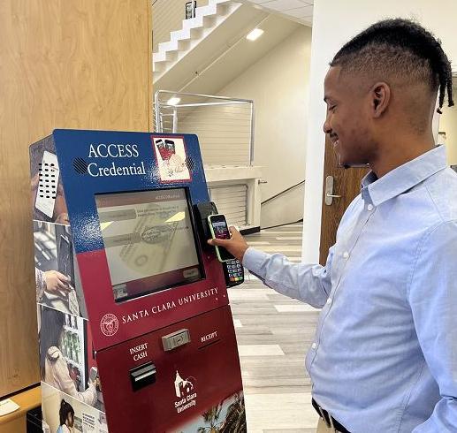 Student Using the Benson Kiosk