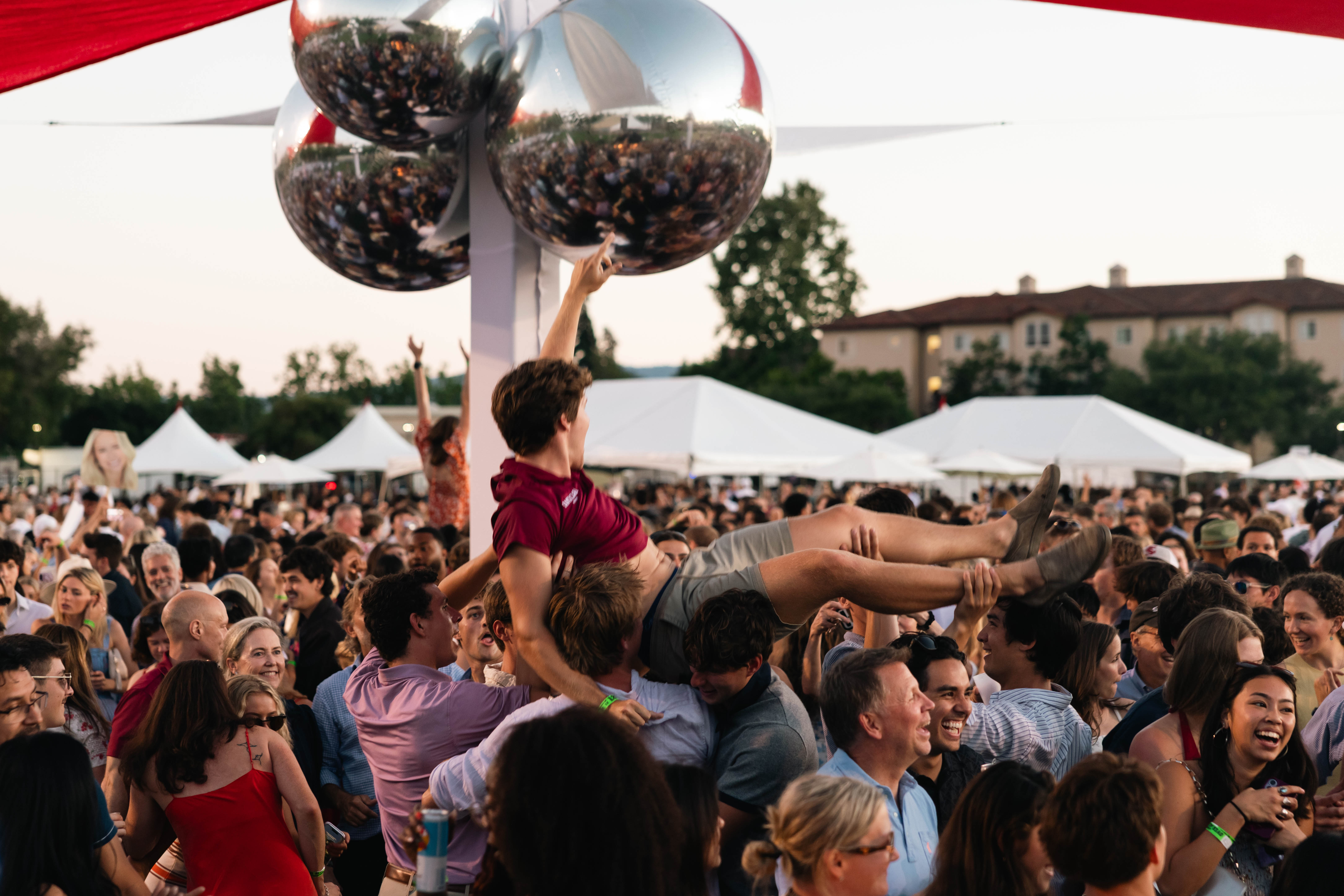 Guy crowd surfing