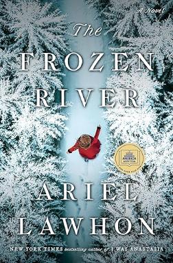 Cover image of The Frozen River with a overhead shot of a girl in red running in a snowy forest