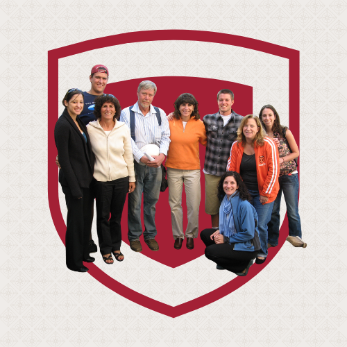 A group of smiling people from the Santa Clara University Alumni Associations Time Capsule Team.