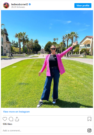 Leslie Osborne, Instagram post, April 2023