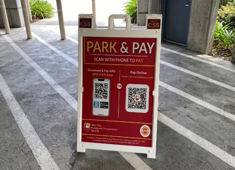 Park & Pay Sign Landscape