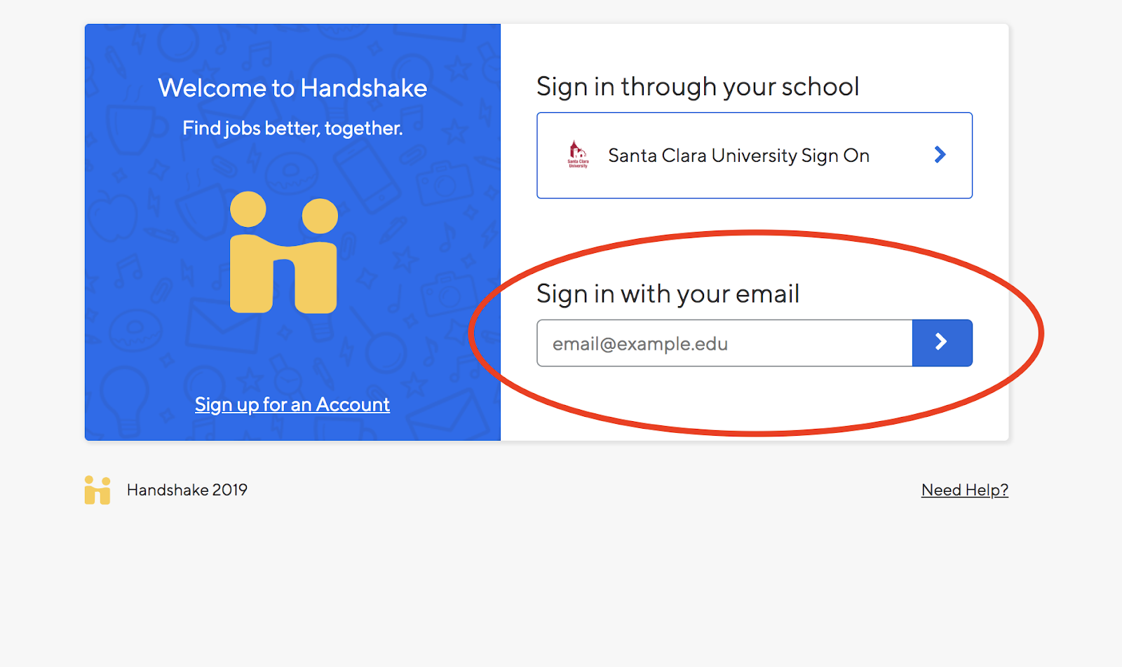 Alumni Login screen with fields for email and continuation code.