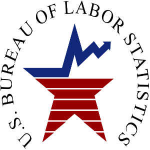 Bureau of Labor Statistics logo with blue graph and red star.