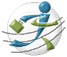 Abstract figure with briefcase in front of globe, Going Global logo.