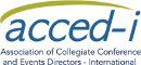 ACCED-i logo with text Association of Collegiate Conference and Events Directors-International.