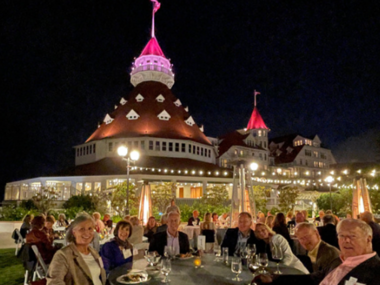 Fellows at dinner at The Hotel Del Coronado