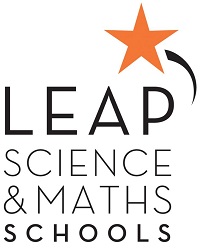 LEAP Science & Maths Schools logo with an orange star.