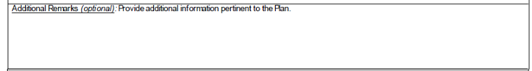 A text area field titled Additional remarks in a software application.