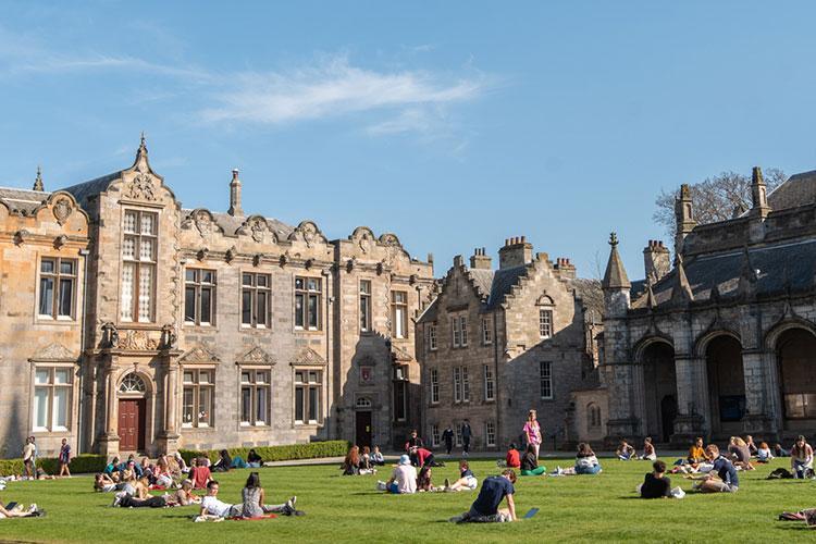 Decorative; campus exterior at University of St. Andrews, Scotland