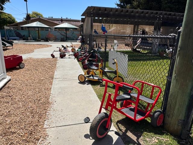 bicycles on a playground at koc 