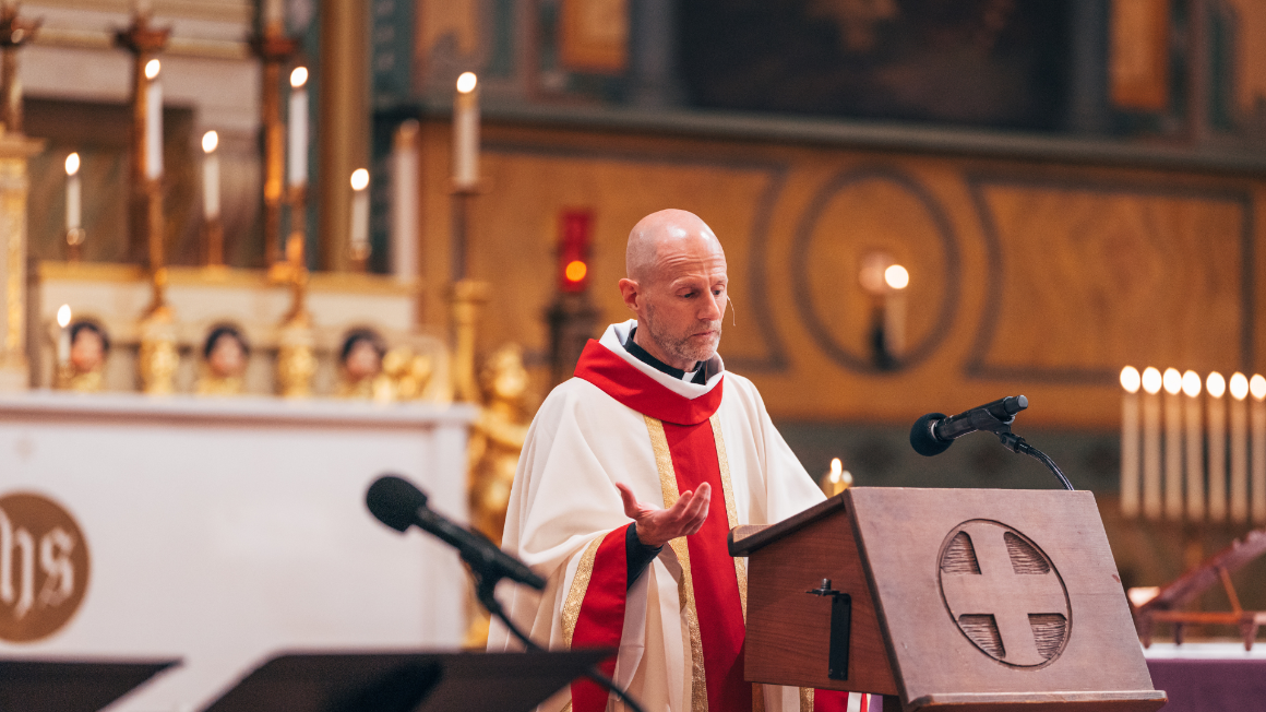 Fr. Matthew Carnes, SJ at Mass 