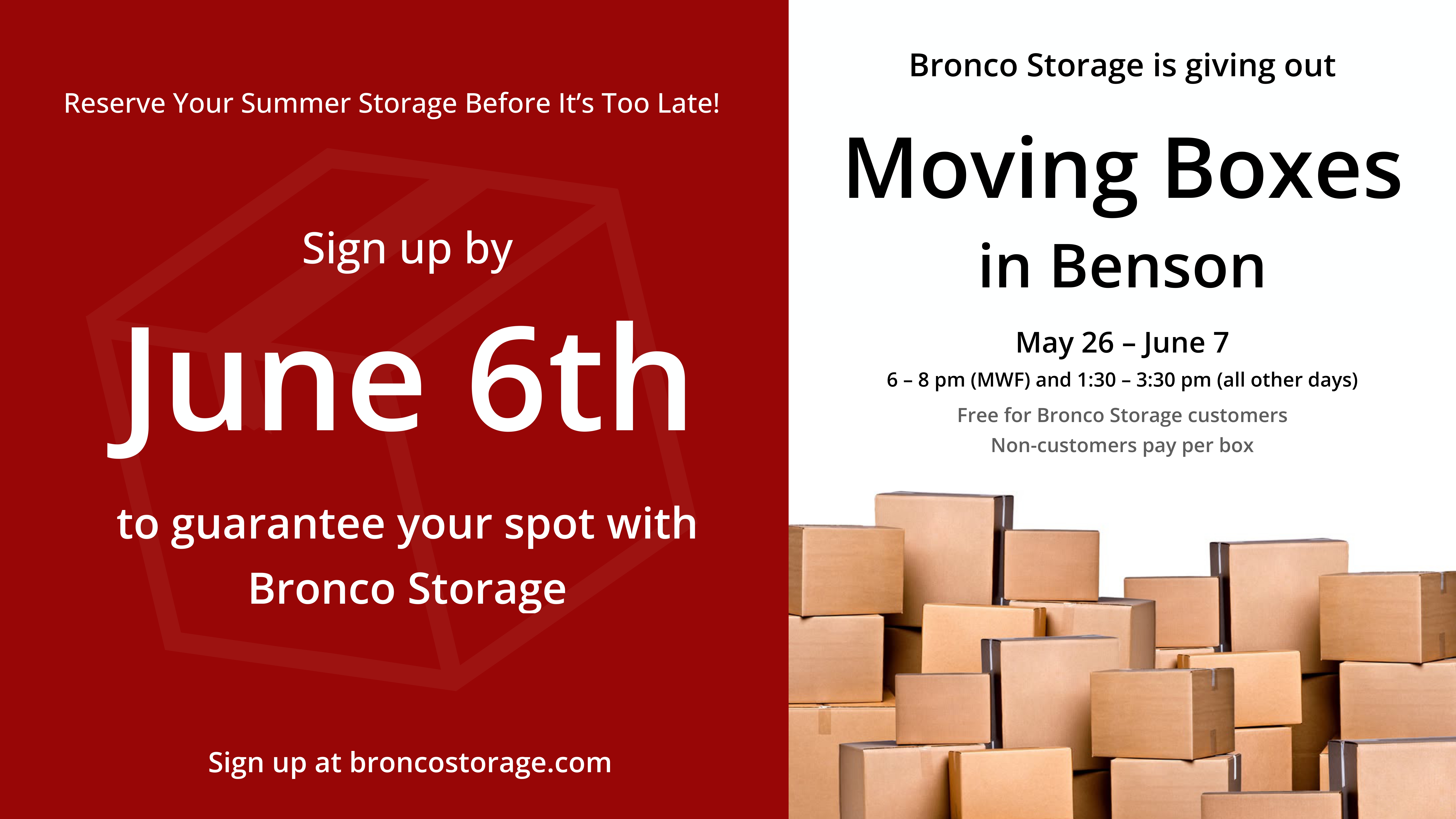 Bronco Storage Summer 2026