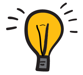 A doodle of a lightbulb.