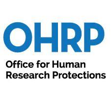 OHRP, Office for Human Research Protections text in blue and black on a white background.
