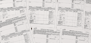 Blank Copies of Certificates of Insurance 