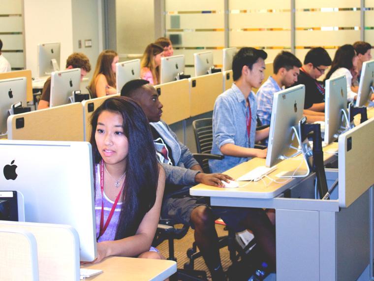 Students busy working in one of our Training and Instructional Labs 