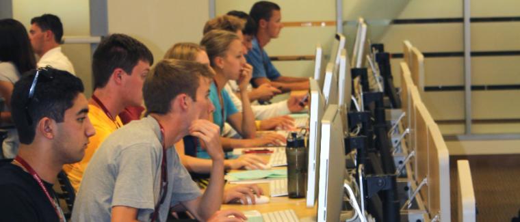 Students working in classroom