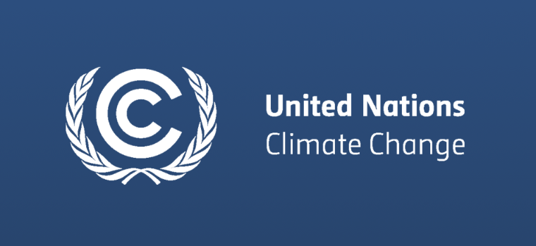 United Nations Climate Change logo, two cocentric letter Cs with laurel branches around it