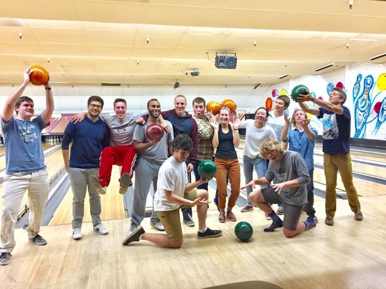 American Society for Civil Engineers outing at a bowling alley