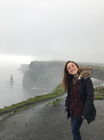Ashton Politz 19 loving the fog at the Cliffs of Moher, Ireland