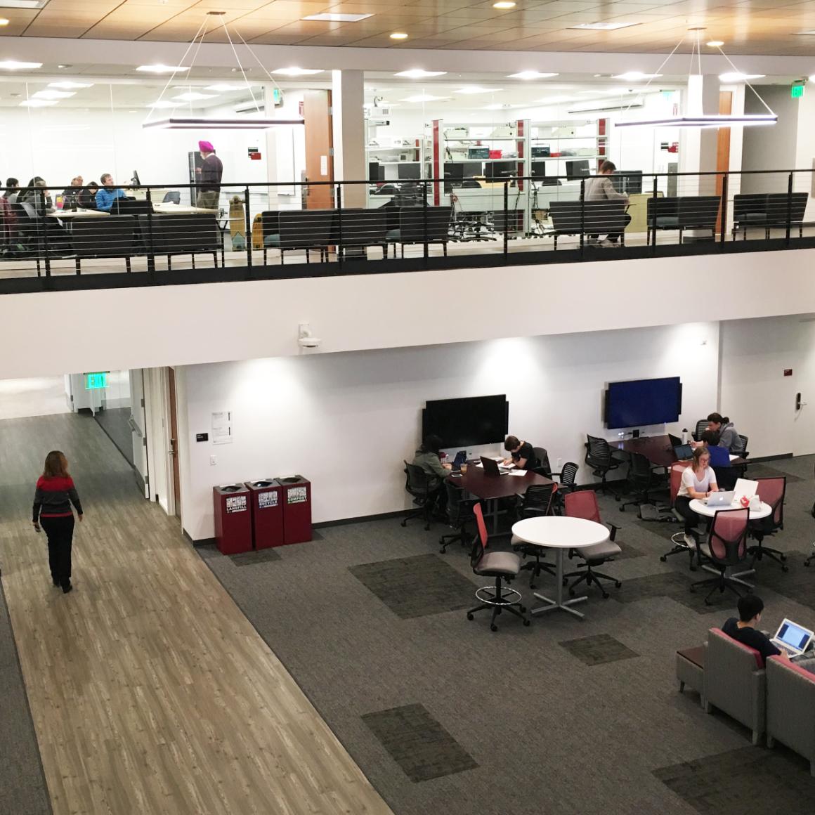 Classroom, lab, study, and collaboration space coexist nicely in Engineerings new digs. image link to story