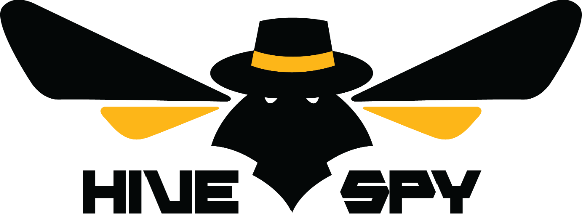 HiveSpy logo with stylized bee wearing a hat.