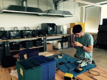 A student at work in the Maker Lab