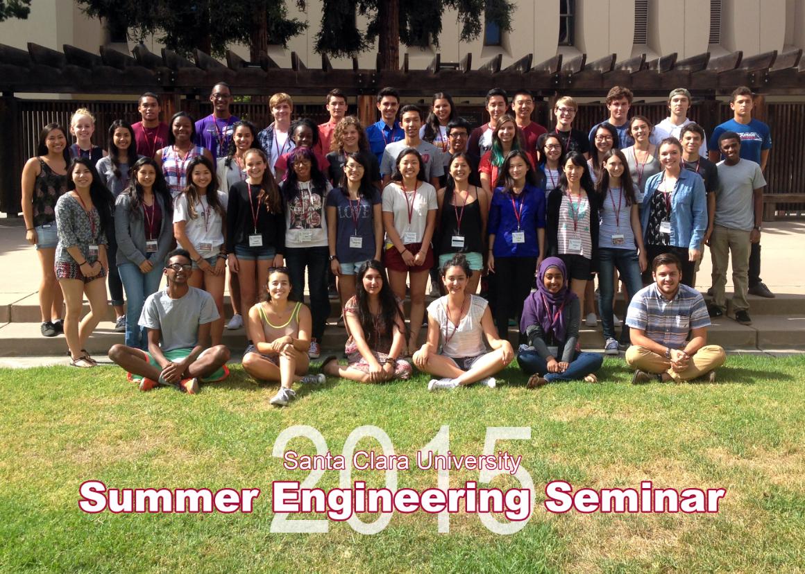 Alumna Marieli Rubio 21 and her Summer Engineering Seminar Group, 2015. image link to story
