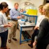 Hold your tongue: bioengineering seniors Erin Araj, Leah Karlsen, and Abby Kilkenny with Erik van der Burg are designing better tools to fight potentially deadly Obstructive Sleep Apnea.